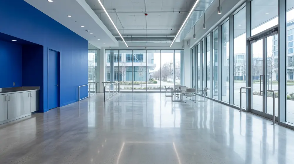 Bright, freshly cleaned commercial interior ready for handover